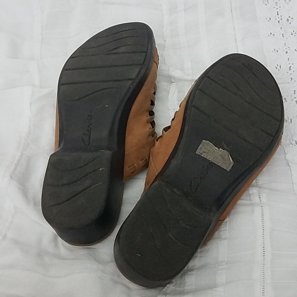 clark's Bendables sz 8M brown leather sandels - Picture 4 of 6